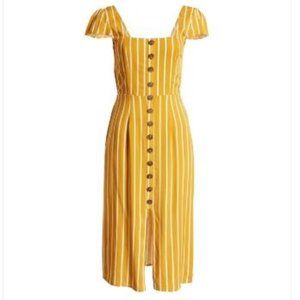 Row A Mustard Striped Dress NWT